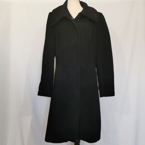 Ricki's Wool (70%) Full Length Shawl Collar Black Coat - Sz S Open To Offers